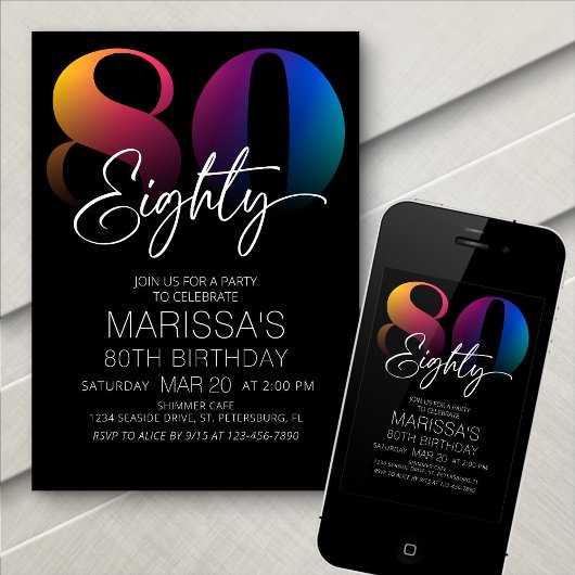 80e verjaardag Modern Kaart