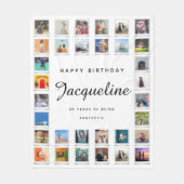 80e verjaardag Moderne foto Collage White Fleece Deken (Voorkant)