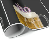 80e verjaardag Mok bier met kaarsen Cadeaupapier (Rol Hoek)