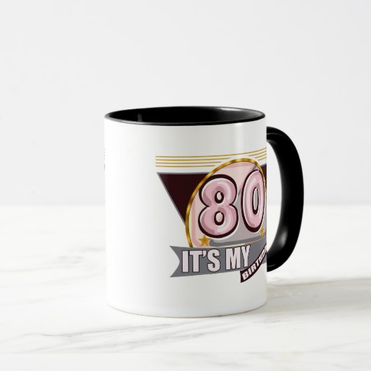 80e verjaardag Mok cadeaus (Voorkant rechts)