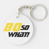 80e verjaardag Motivatie Positief Geel Zwart Sleutelhanger (Achterkant)