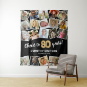 80e verjaardag Multi foto achtergrond Wandkleed (In situ)