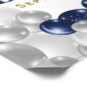 80e verjaardag Navy Balloons Party Welkom Poster (Hoek)