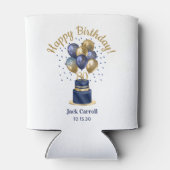 80e verjaardag Navy Blue Balloon Cake Blikjeskoeler (Achterkant)