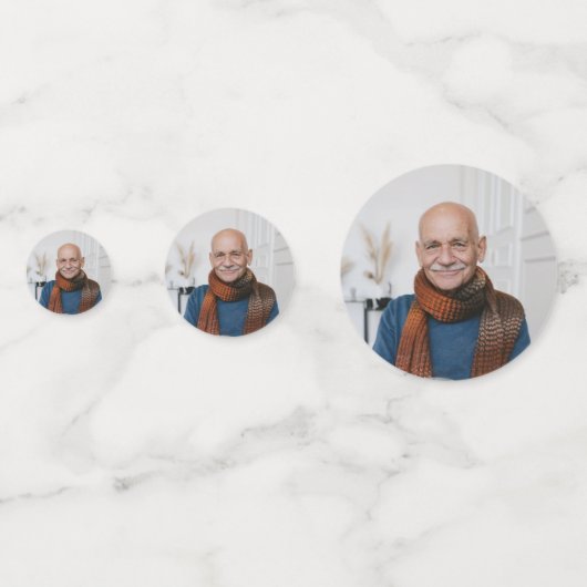 80e verjaardag Navy Blue Balloon Cake Confetti (Achterkanten)