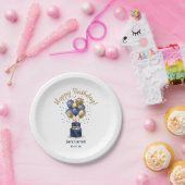 80e verjaardag Navy Blue Balloon Cake Papieren Bordje (Feest)