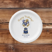 80e verjaardag Navy Blue Balloon Cake Papieren Bordje