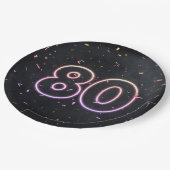 80e verjaardag Neon Sign On Black Paper Bord (Gekanteld)