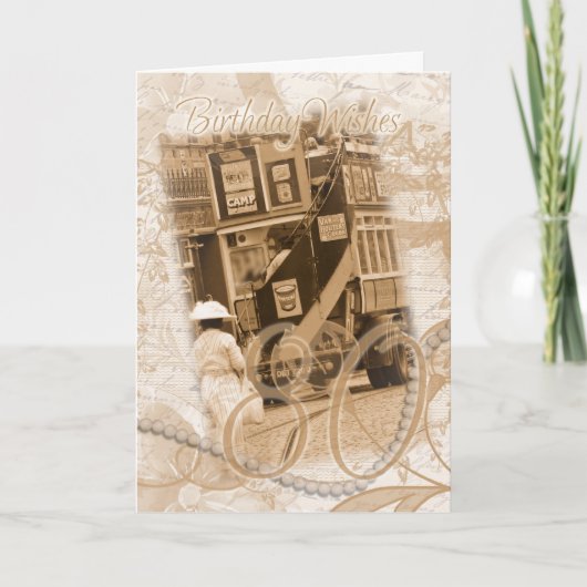 80e Verjaardag - , Nostalgie, Retro Verjaardag Kaart (Voorkant)