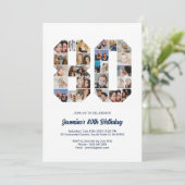 80e verjaardag nummer 80 Aangepast fotocollage Kaart (Staand voorkant)