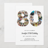 80e verjaardag nummer 80 Aangepast fotocollage Kaart (Voorkant / Achterkant)