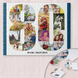 80e verjaardag nummer 80 Aangepast fotocollage Legpuzzel