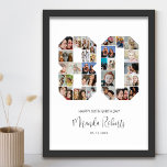 80e verjaardag nummer 80 Aangepast fotocollage Poster<br><div class="desc">Vier 80 jaar met dit gepersonaliseerde nummer 80 fotocollage poster. Dit aanpasbare geschenk is ook perfect voor trouwdag. Het is een geweldige manier om waardevolle herinneringen van je bruiloft en getrouwd leven weer te geven. Het poster bevat een collage van foto's die die speciale momenten vastleggen, en het kan worden...</div>