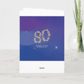 80e verjaardag - nummer 80 in sterren - blauw - le kaart (Achterkant)