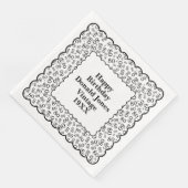 80e verjaardag nummer patroon Scallops zwart/wit Servet (Hoek)