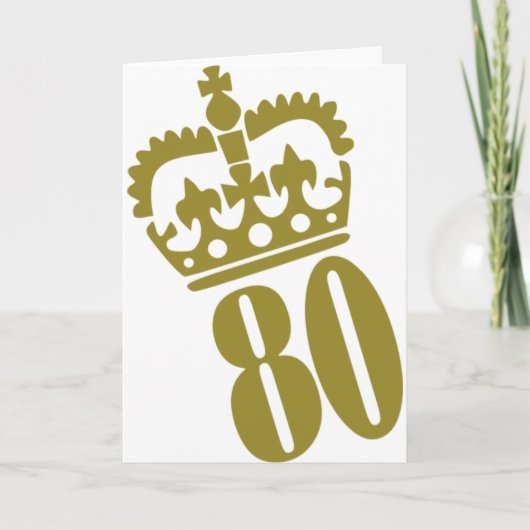 80e verjaardag - nummer - tachtig kaart (Voorkant)