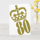80e verjaardag - nummer - tachtig kaart (Gele Bloem)