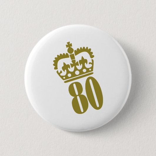 80e verjaardag - nummer - tachtig ronde button 5,7 cm (Voorkant)