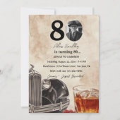 80e verjaardag | Old Timer Car & Whiskey Kaart (Voorkant)