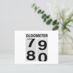 80e verjaardag Oldometer Aankondigingskaart