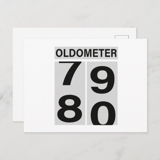 80e verjaardag Oldometer Aankondigingskaart (Voorkant / Achterkant)