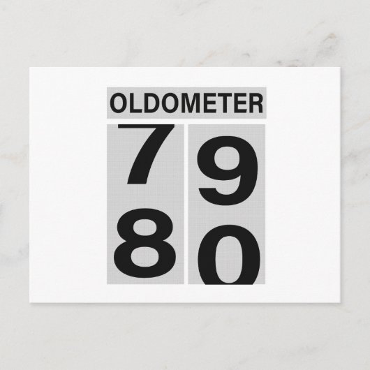 80e verjaardag Oldometer Aankondigingskaart (Voorkant)