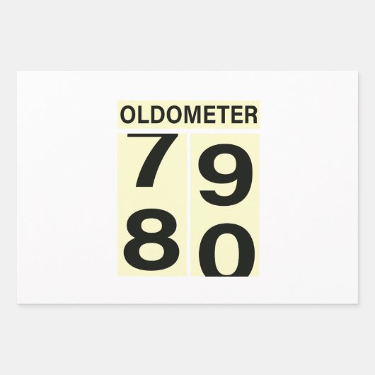 80e verjaardag Oldometer Inpakpapier Vel (Voorkant 2)