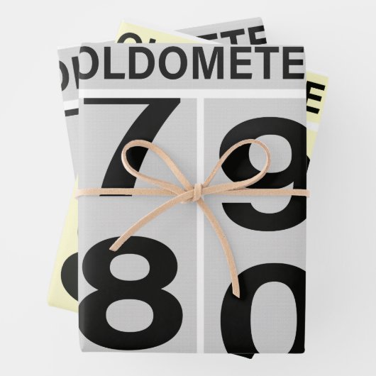 80e verjaardag Oldometer Inpakpapier Vel (In situ)