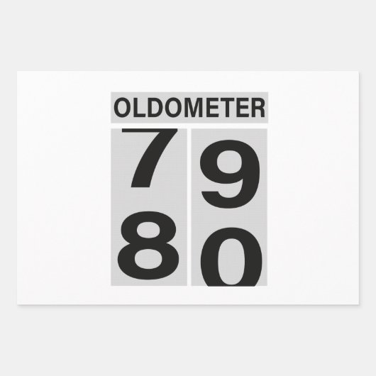 80e verjaardag Oldometer Inpakpapier Vel (Voorkant)