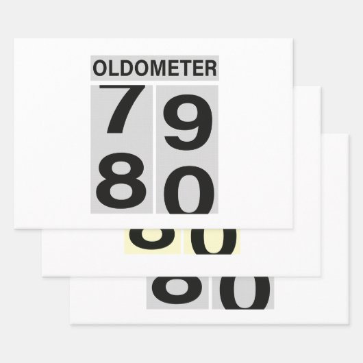 80e verjaardag Oldometer Inpakpapier Vel (Set)