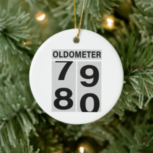 80e verjaardag Oldometer Keramisch Ornament