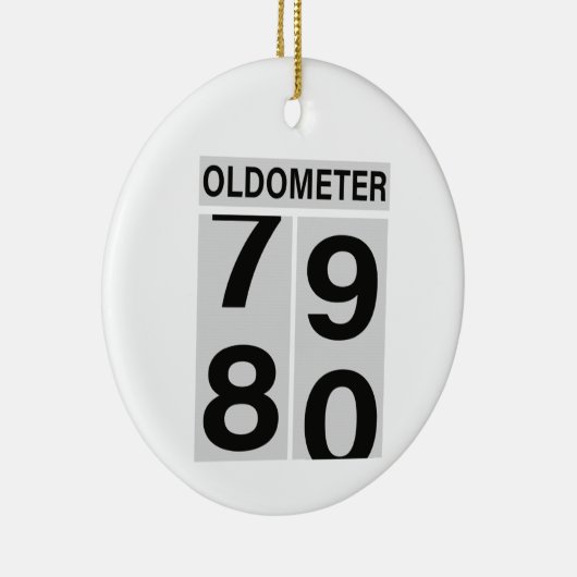 80e verjaardag Oldometer Keramisch Ornament (Rechts)