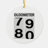 80e verjaardag Oldometer Keramisch Ornament (Voorkant)