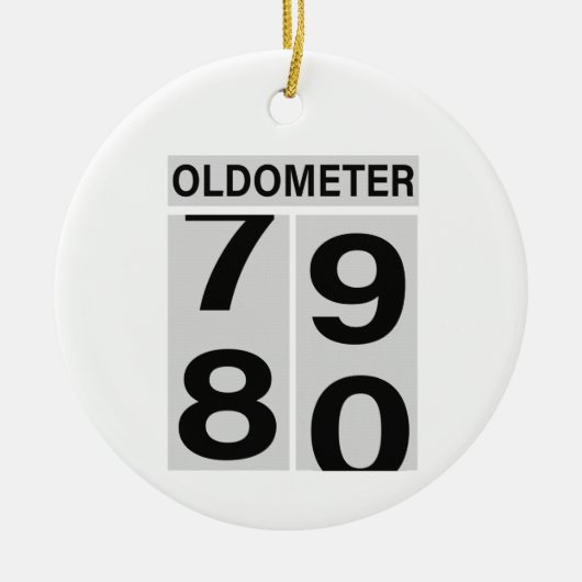 80e verjaardag Oldometer Keramisch Ornament (Voorkant)