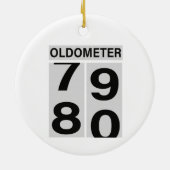 80e verjaardag Oldometer Keramisch Ornament (Achterkant)