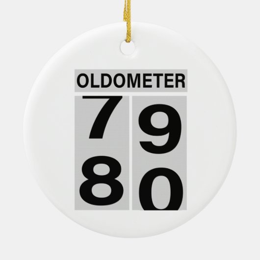 80e verjaardag Oldometer Keramisch Ornament (Achterkant)