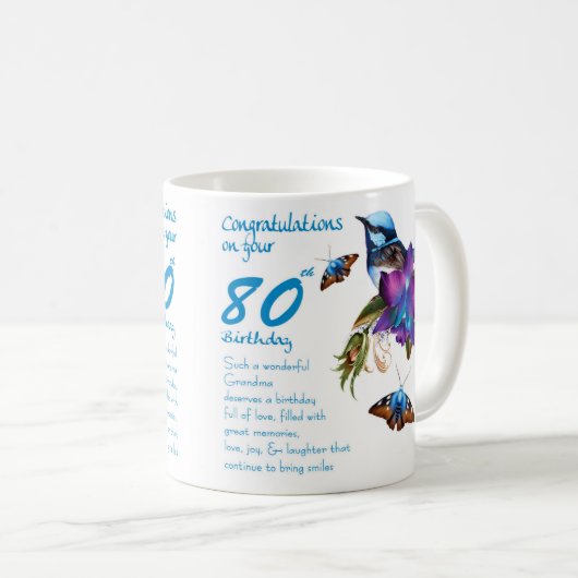 80e verjaardag Oma Mok (Voorkant rechts)