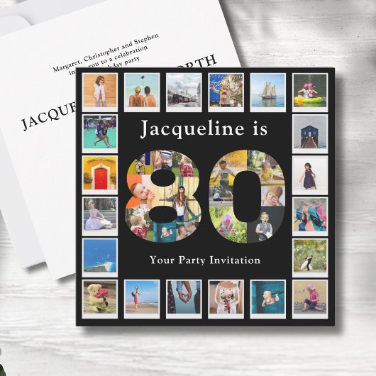 80e verjaardag Ontwerp je eigen fotocollage Kaart