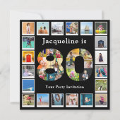 80e verjaardag Ontwerp je eigen fotocollage Kaart (Voorkant)