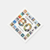 80e verjaardag Ontwerp je eigen fotocollage Servet (Hoek)