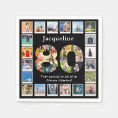 80e verjaardag Ontwerp je eigen fotocollage Servet (Voorkant)