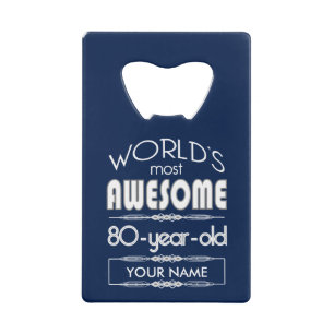 80e verjaardag op de wereld Best Fabulous Dark Blu Creditkaart Flessenopener