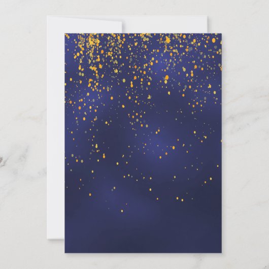 80e verjaardag op middernacht blauw goudlijst kaart (Achterkant)