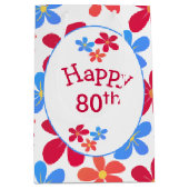 80e verjaardag op witte dagen medium cadeauzakje (Voorkant)