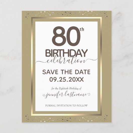 80e verjaardag Opslaan van de datum Begrotingsuitn (Voorkant)