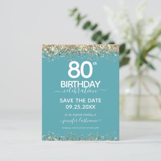 80e verjaardag Opslaan van de datum Begrotingsuitn (Staand voorkant)