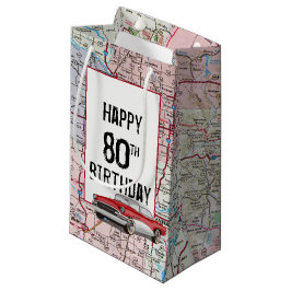 80e verjaardag oude bok op kaart klein cadeauzakje