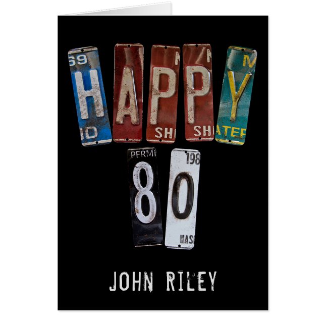 80e verjaardag oude borden voor een rijbewijs (Voorkant)