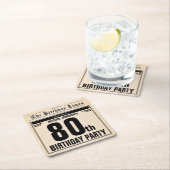 80e Verjaardag Oude Krant  Unique Custom Kartonnen Onderzetters (Insitu)