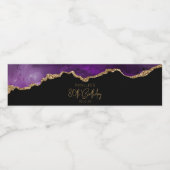 80e verjaardag Paars-goudgeweer Waterfles Etiket (Enkel label)